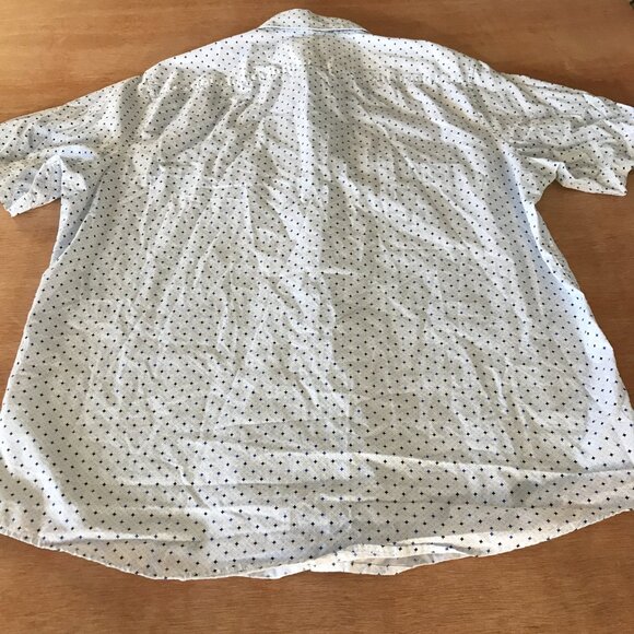 Tasso Elba Shirt Men L Blue Geometric Button Up Pocket Short Sleeve Collared - Picture 2 of 12